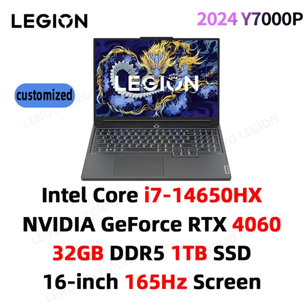Lenovo LEGION Y7000P 2024 Gaming Laptop 14th Core i7-14650HXGraphics RTX 4050/4060 16-inch 165Hz Screen Notebook PC