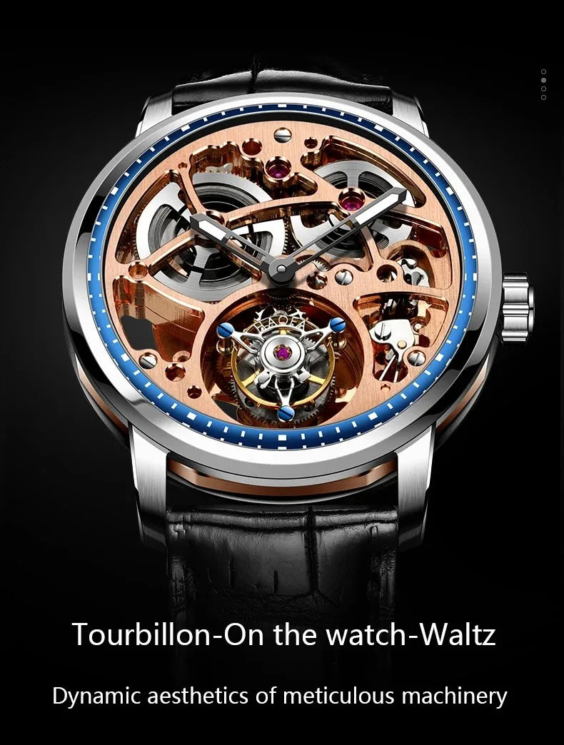 Haofa Skeleton Automatic Tourbillon Movement Men Watches 1931 Sapphire Tourbillon Mechanical Business Luxury Man Watch Hollow