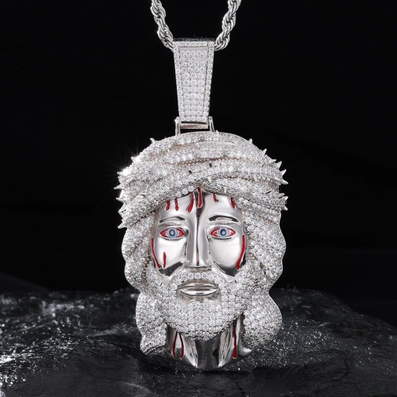 TUHE Unisex  Jesus  Pendant 925 Silver Ice Out Moissanite Pendant For Men Hip Hop Jewelry Gifts