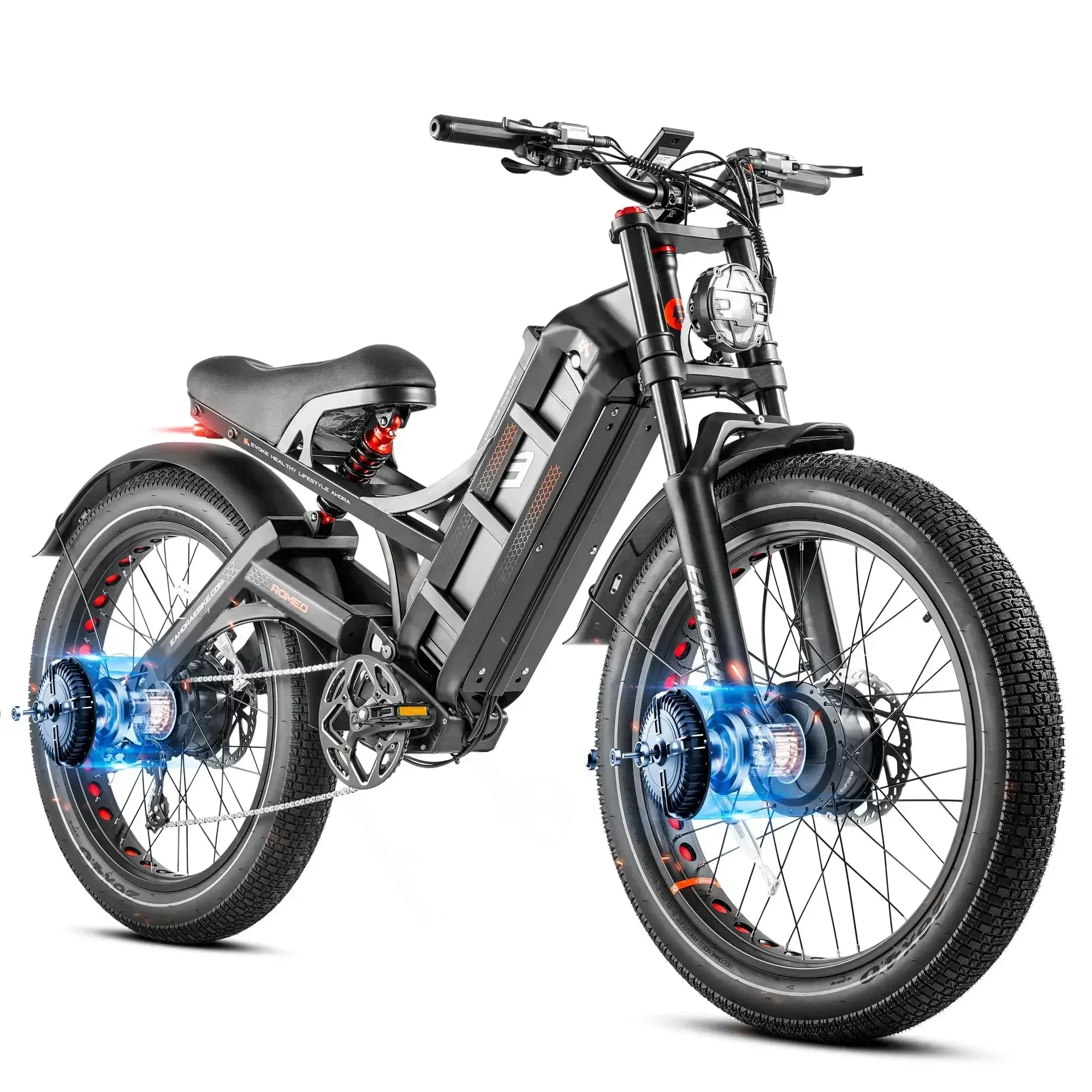 Adult High Power 2500W Off-Road Electric Bike Dual Motor 52V 60AH Lithium Battery Hydraulic Suspension E-Bike for Mountain