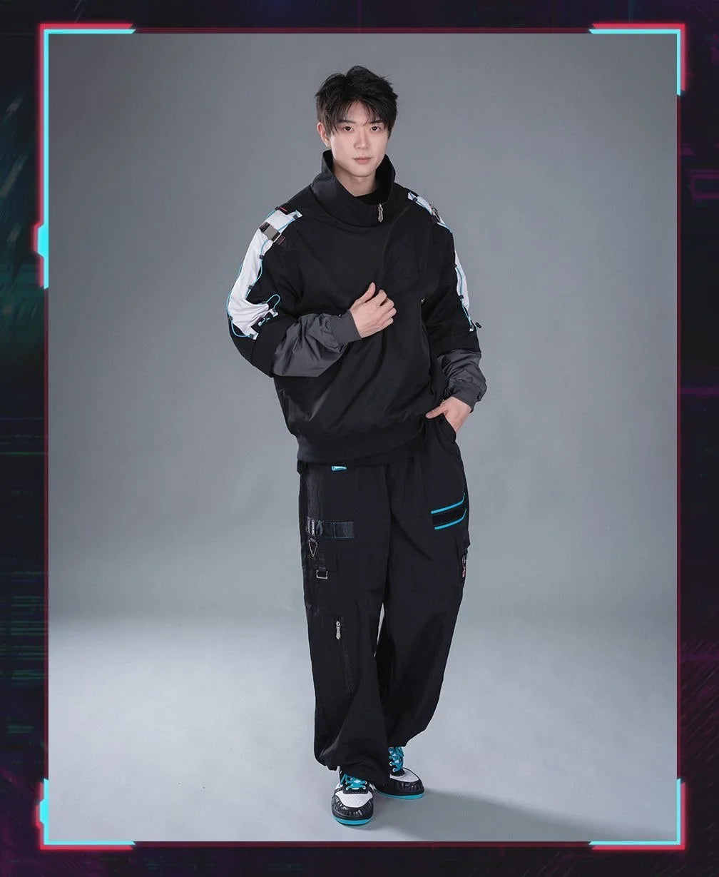 Moeyu Hatsune Miku Men Women Sweashirt Stand-up Collar Jacket Coat Male Fake Two Pieces T-shirt Vocaloid Cosplay Costume Casual