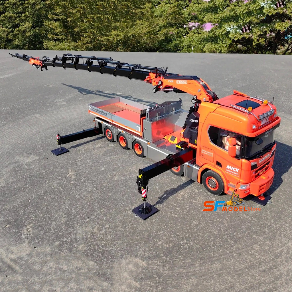 F1650 Crane 10x10 R650 RC Truck 1/14 Hydraulic Crane Truck Metal Model High-end Custom Engineering Machinery RC Car Model Toy