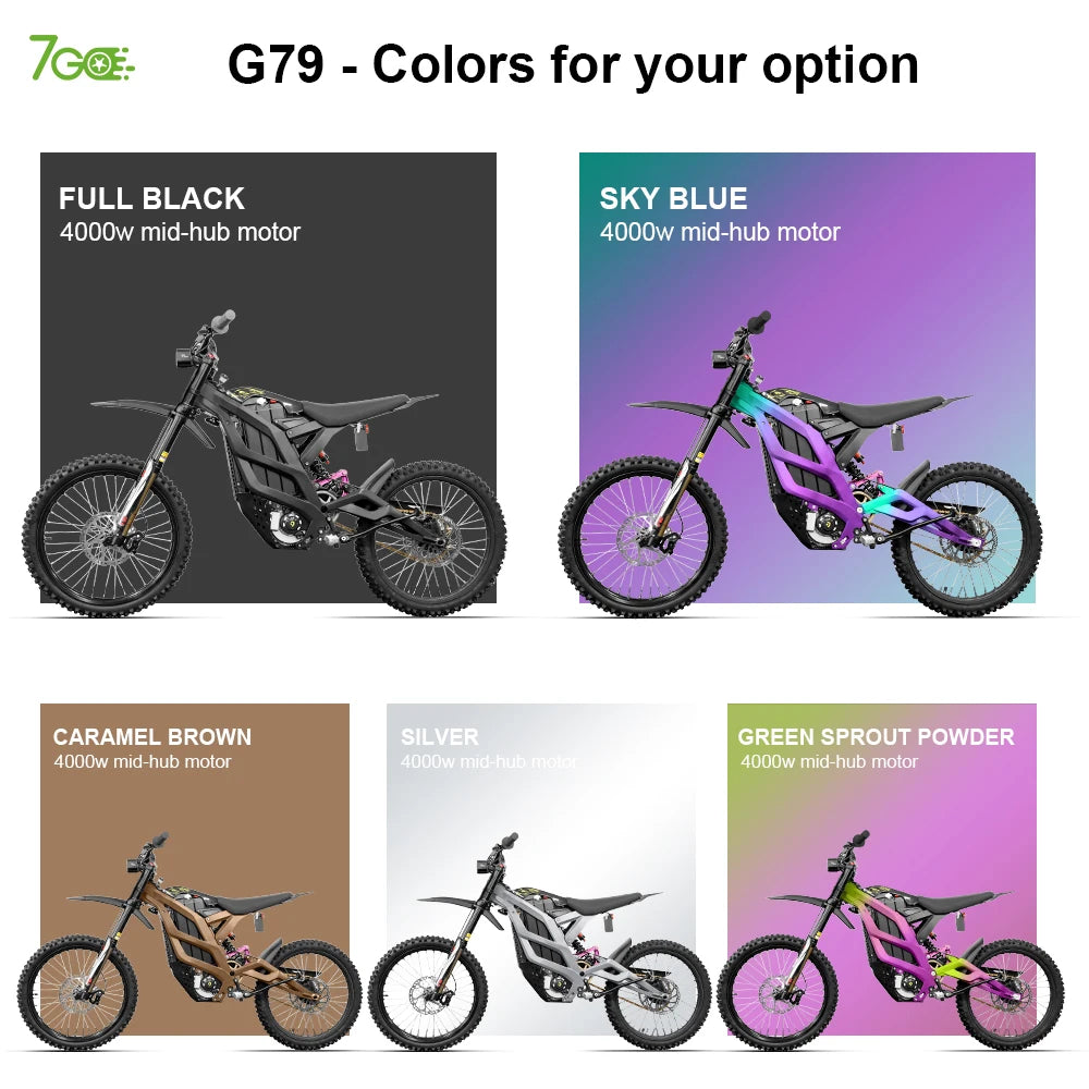 79 BIKE M 8000W High Performance Electric Off-Road Motorcycle - All Terrain Electric Enduro With Dual LED Headlights