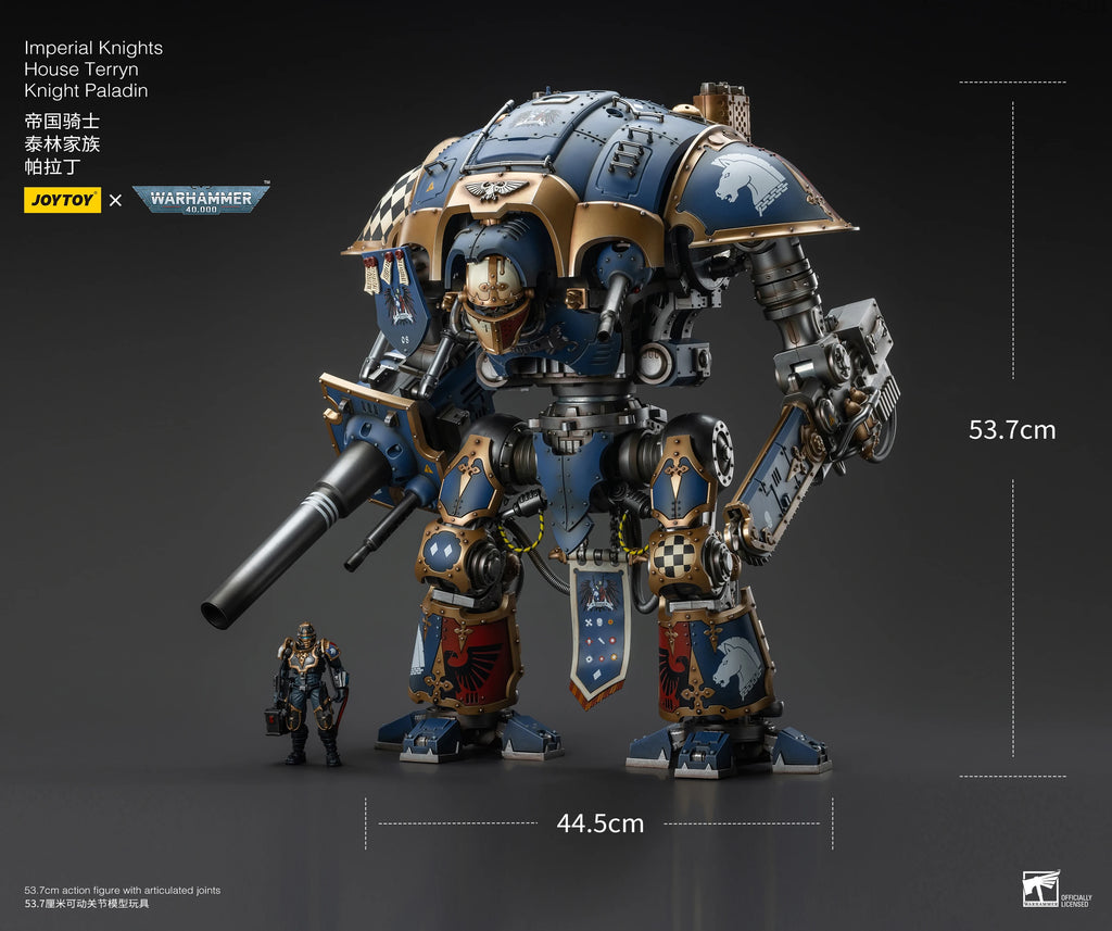 JOYTOY Warhammer 40K 1/18 Imperial Knights House Raven Knight Errant House Terryn Paladin Anime Figures Toys Mech Model