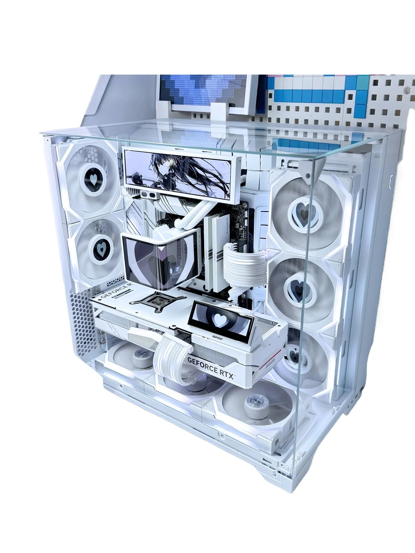 Pure white high-end sea view room computer host 9800X3D 5080 appearance desktop