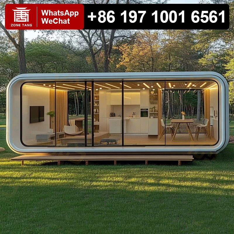Luxury Modern Outdoor Prefabricated House Customize Design Capsule House 2 Bedroom Apple Capsule Home Hot Selling Garden Room