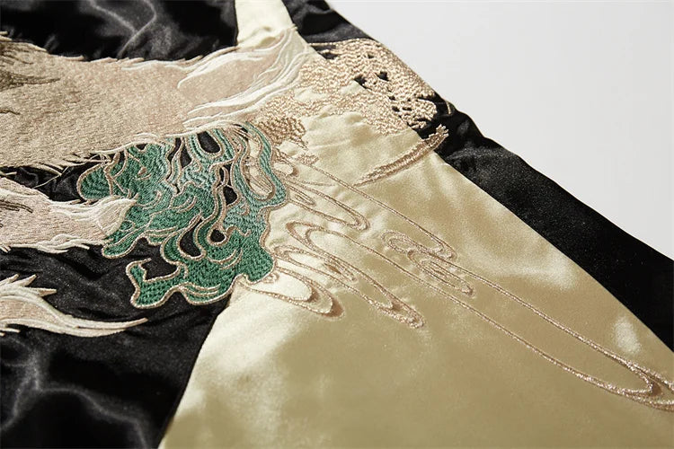 A007 Baseball Jackets For Man Nine-Tailed Fox Heavy Embroidery Autumn Quality Comfortable Fit Trendy Loose Chamarras Para Hombre