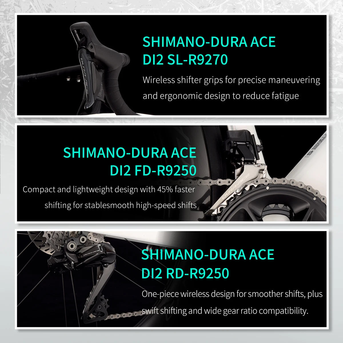 SAVA SLR9 Premium Bicycle Full Carbon Fiber E-Shift Road Bike 24 Speed with SHIMAN0 DURA-ACE 9270 Di2 Kit