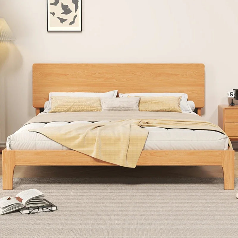 Elegant Storage Double Bed Frame Wood Platform Modern Twin Queen Bed Frame Full Size Nightstands Cama Moderno Lujo Furniture