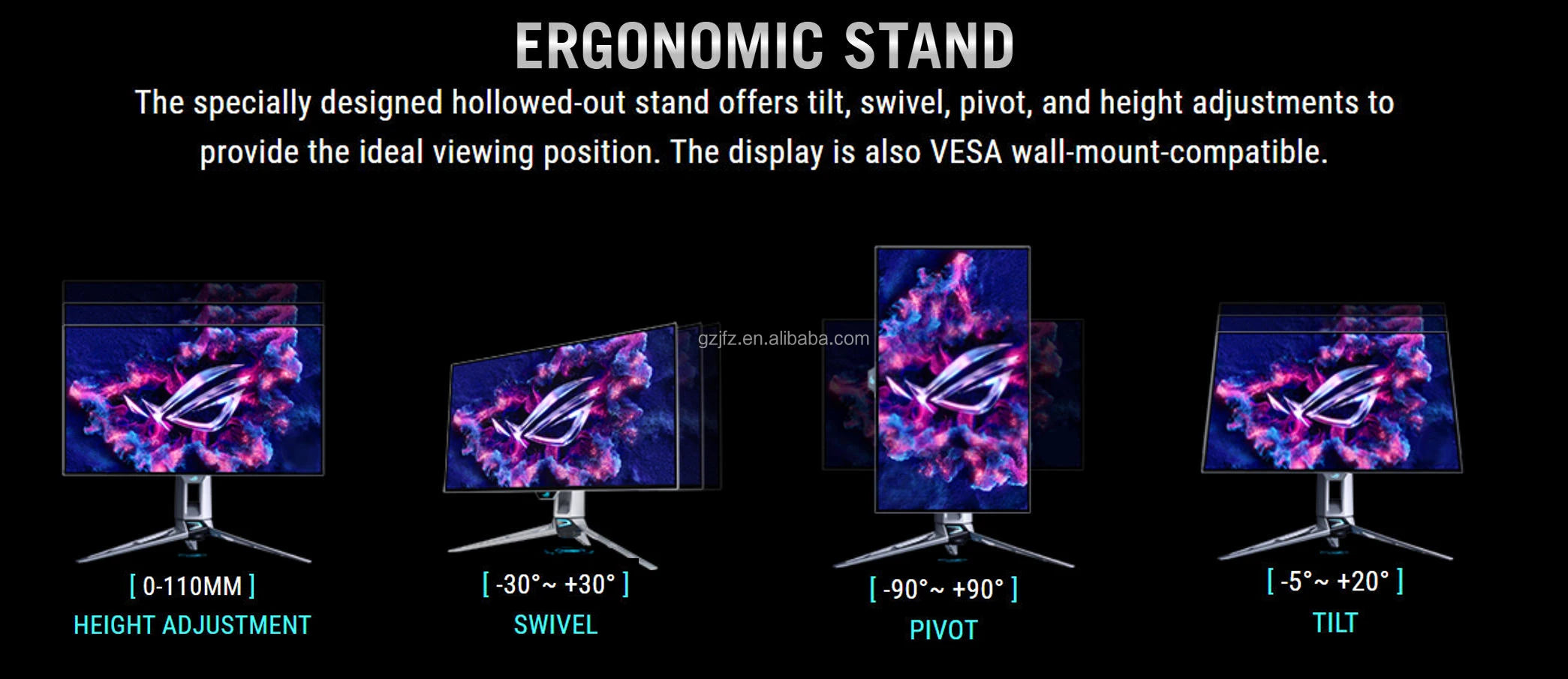 ROG PG27AQWP-W 27-inch QHD 540Hz / 720Hz Dual-Mode Tandem OLED Gaming Monitor SCREEN HDR500 DISPLAY OLED DP+HDMI+USB