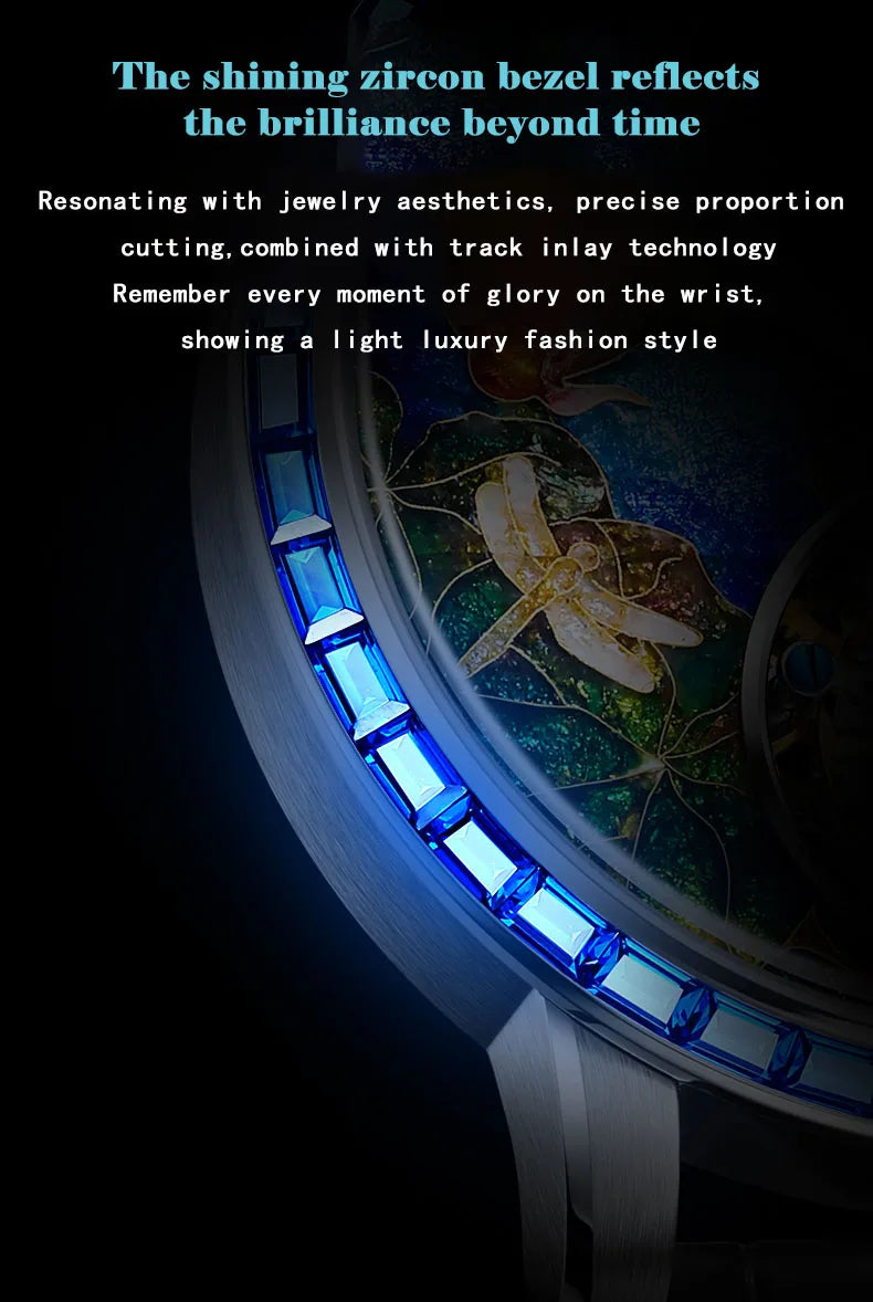 Haofa Flying Tourbillon Mechanical Man Watch 2261 Sapphire Automatic Tourbillon Men Watches Intangible Heritage Enamel Oriental