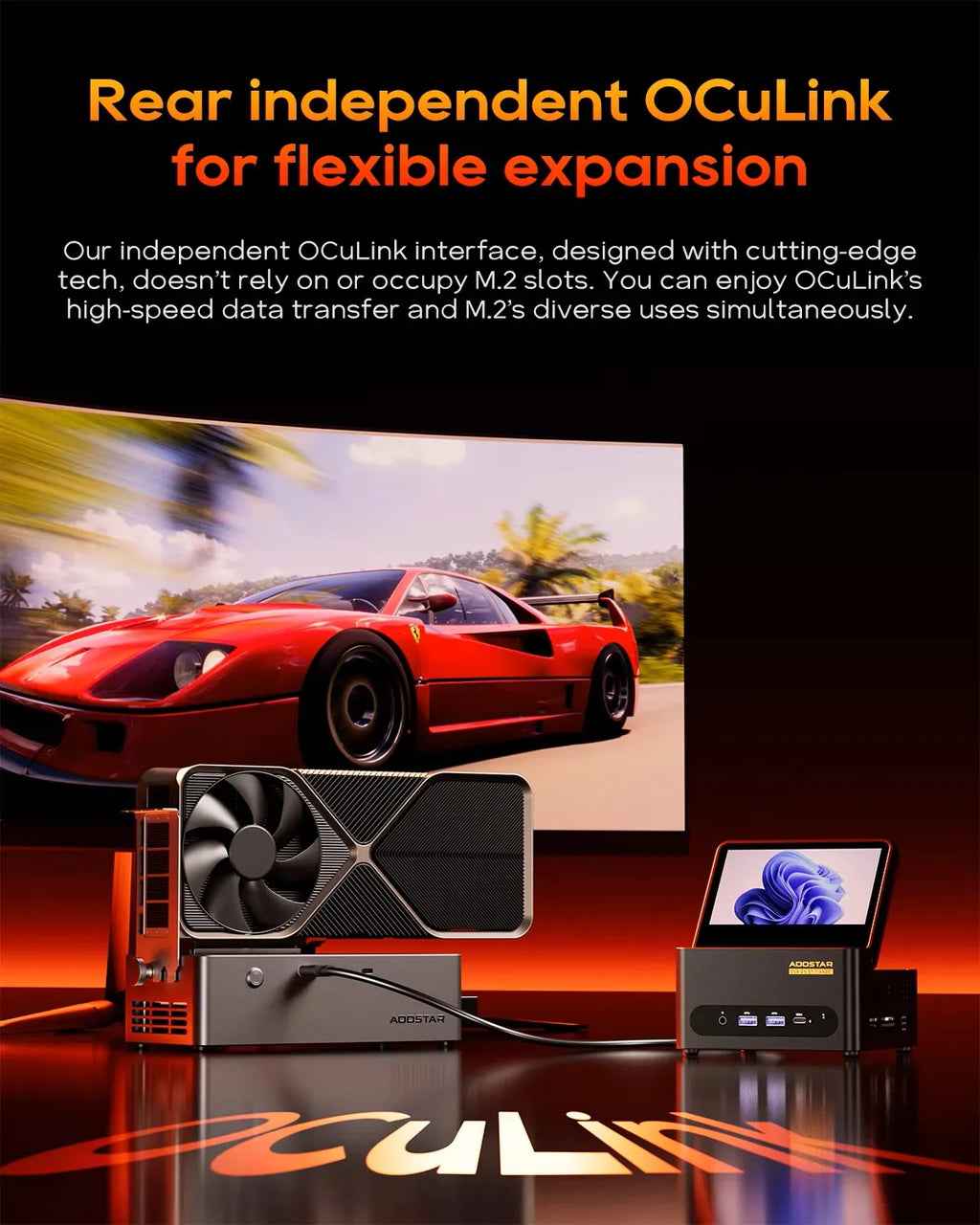 Mini Pc Aoostar  G-FLIP AMD Ryzen AI9-HX370 Desktop 5 inch" Flip Screen USB4 OCuLink Wi-Fi7 Desktop Computer Mini Pc for Windows