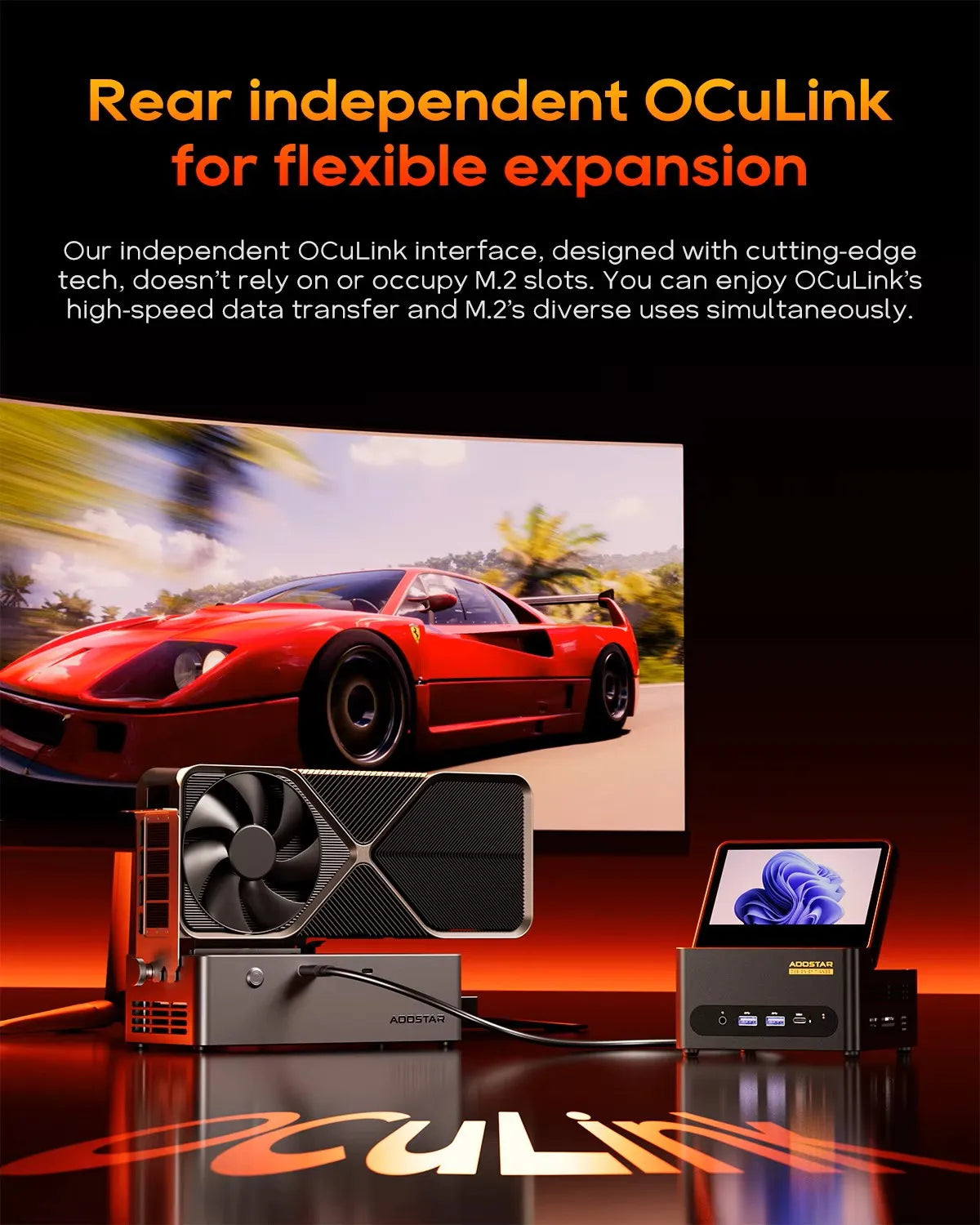 Aoos Mini Pc  G-FLIP AMD Ryzen AI9-HX370 Desktop 5 inch"  Screen USB4 OCuLink Wi-Fi7 Desktop Computer Mini Pc for Mac