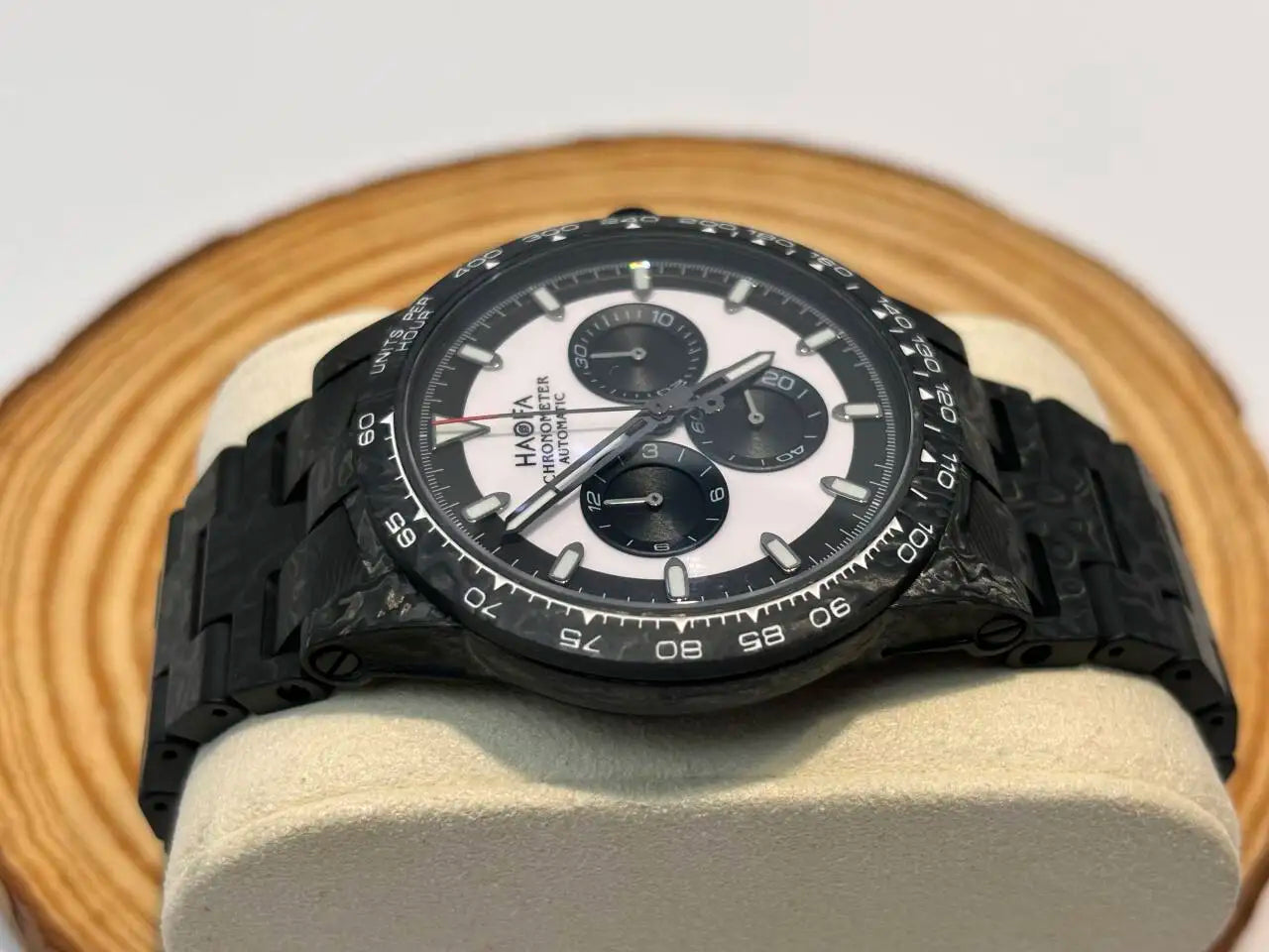 Haofa Watch for Men Full Carbon Fiber Chronograph Automatic Mechanical Watch Sapphire Waterproof Wristwatch Multifunction 2366-1