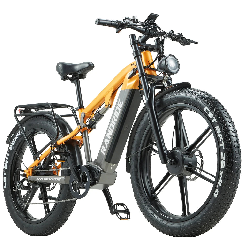 RANDRIDE YX80M-2 Electric Mountain Bike 2000W, 48V 20AH, 26-inch Fat Tire Adult E-Bike with Hydraulic Disc Brakes and 7-Speed