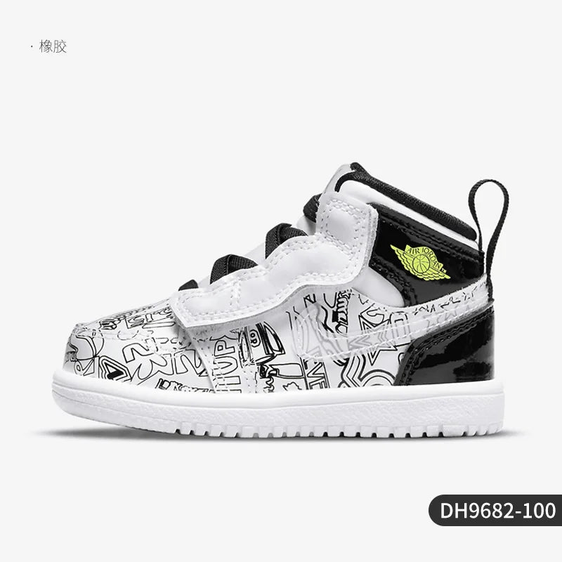 Nike genuine AIR JORDAN 1 children's classic sports and leisure shoes DH9682-100