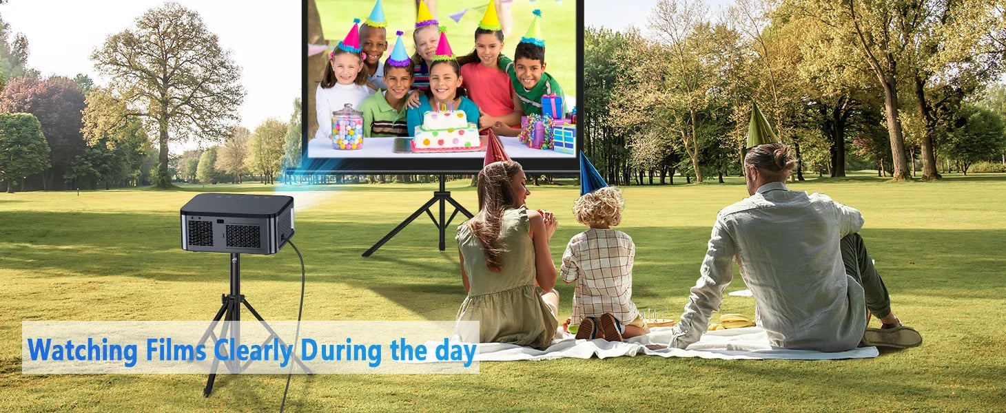 XIWBSY 1000ANSI Android Projector 25000 Lumens 4K AutoFocus/Keystone Projector Office Video Home Theater Portable Beamer Outdoor