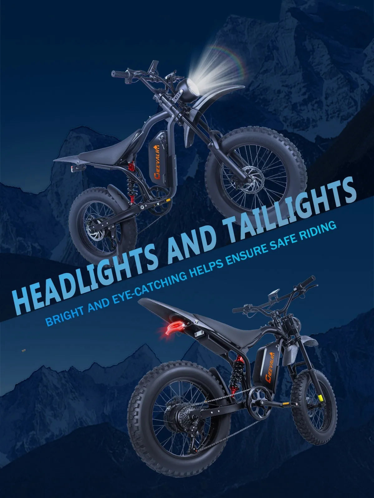 20" Electric Mountain Bike 3000W 48V 20AH Fat Tire E-Bike 45MPH for Adults