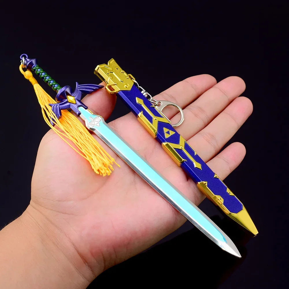 22cm Master Sword The Hyrule Fantasy Tears of The Kingdom Metal Weapon Model Sword Blade Keychain Ornament Crafts Gifts Toys