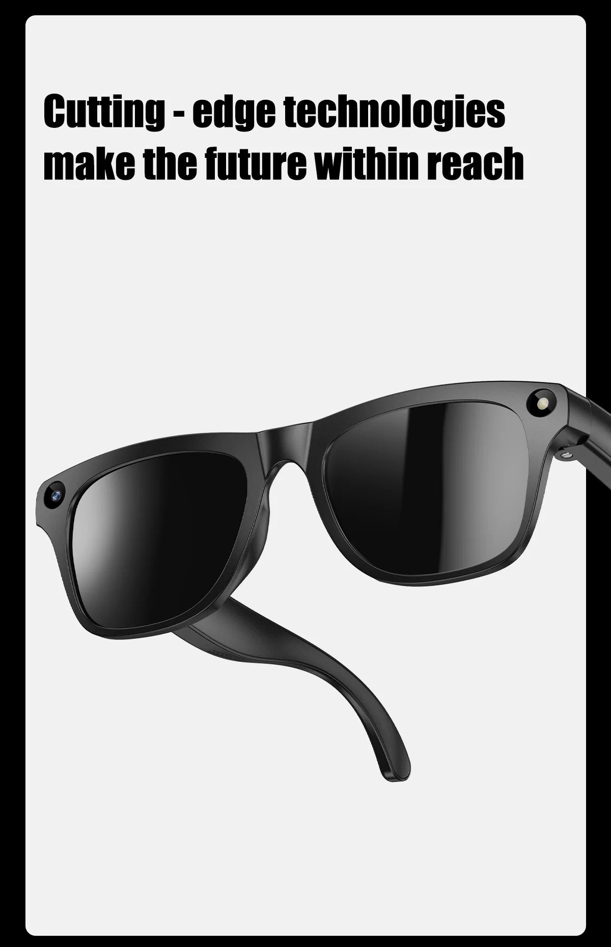 Smart Glasses 100W Camera Anti-shake Video Recording Music Control Photo Recognition Bluetooth Call Sports Sunglasses Waterproof
