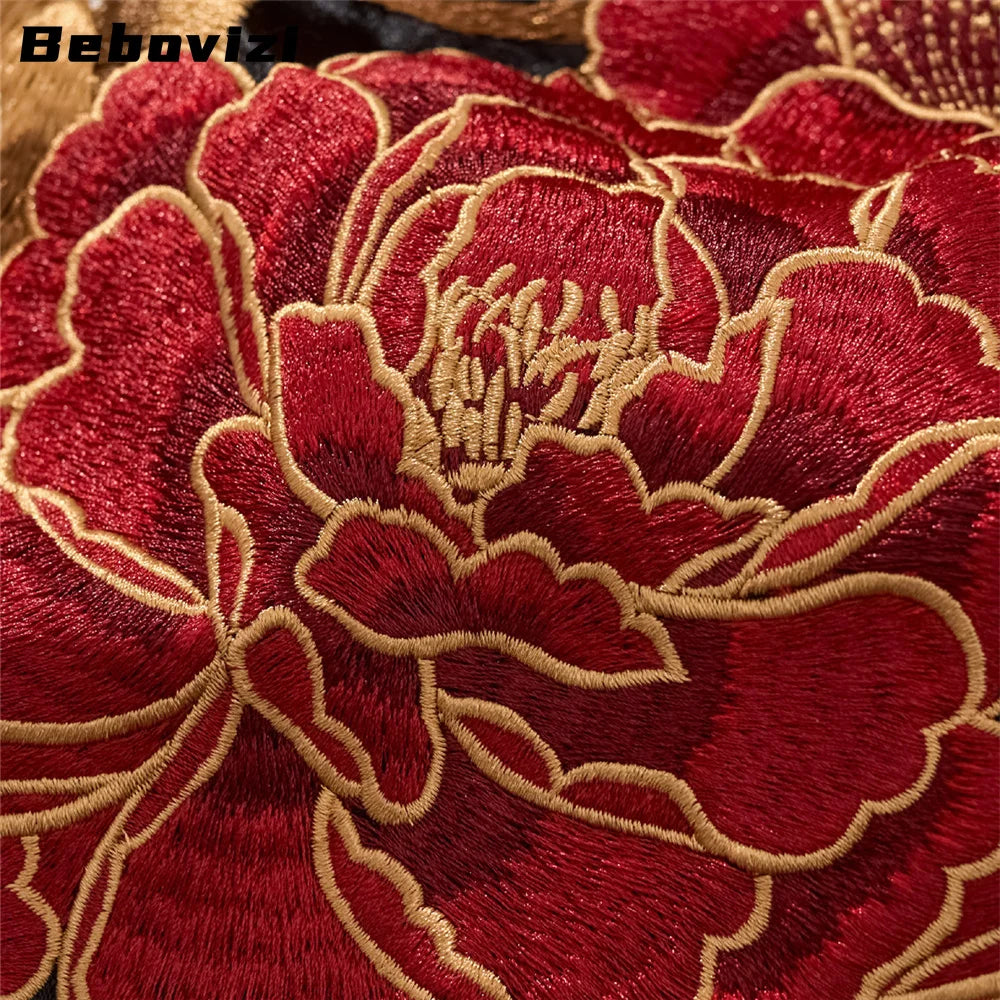 Fashion Anime Lion Flower Embroidered Zipper Jacket Streetwear Hip Hop Men's Harajuku Japanese Baseball Coat Bomber Jacket