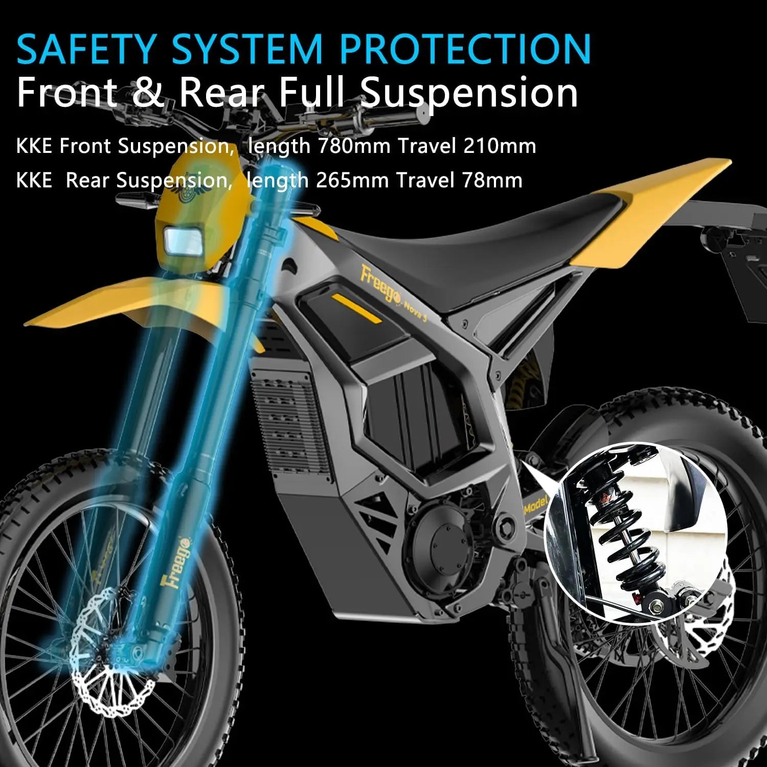 Freego 8000W Electric Dirt Bike 72V 40Ah Mid Drive Off Road Electric Motorcycle 53MPH Adult Ebike 19/18 Tires + 2 Year Warranty