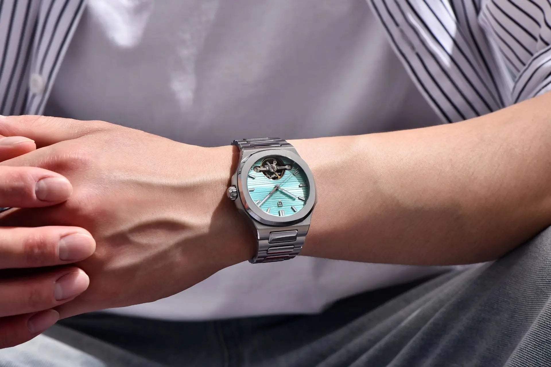 PAGANI DESIGN PD-YS025 New Automatic Men's Watch Full Stainless Steel Mechanical Wrist Watch for Men, Sapphire Dial Glass