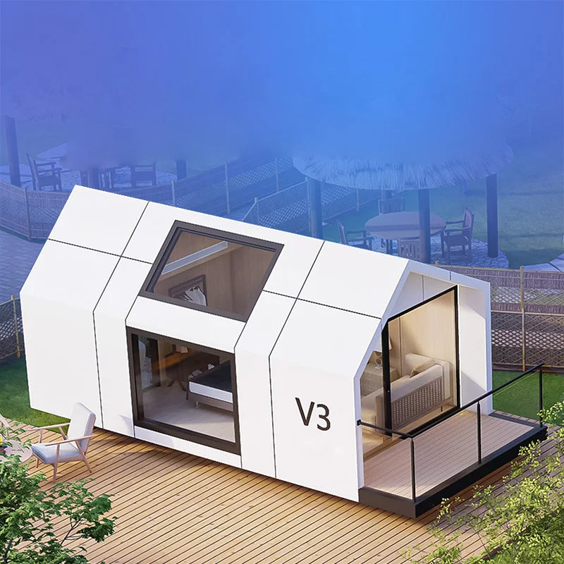 Modern Modular Prefabricated Villa Ready-Made Tiny Steel Structure House Bedroom Balcony Container Capsule Hotel Features