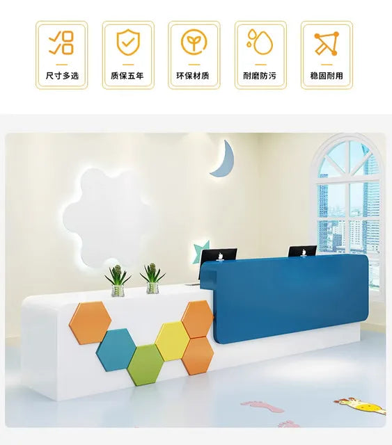 Beauty Institution Reception Desk Kindergarten Children Paradise Checkout Page Early Education Luxury Mostrador Unique Furniture