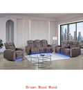 3-Piece Power Reclining Sofa Loveseat Recliner Set with Power Headrest LED Lights and More