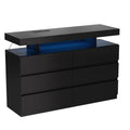 6-Drawer Dresser with Power Outlet with LED Light, Modern Chest of Drawers for Closet, Drawer Organizer Cabinet for Bedroom