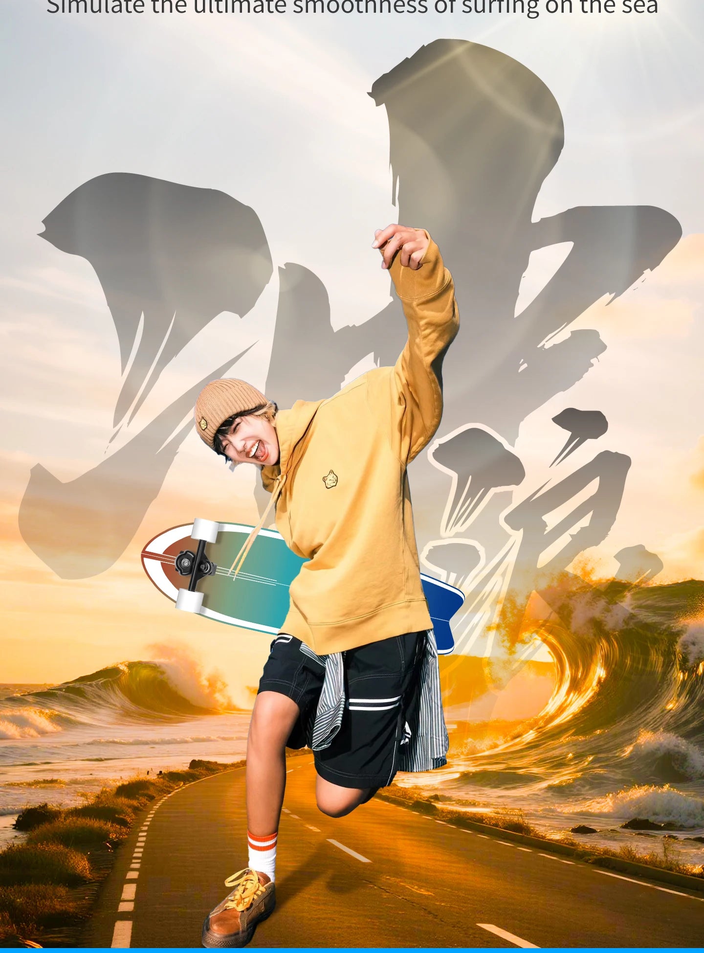 Surfskate Board Fishtail Smooth Outdoor Cruising Based Pump Board Surf Trainer Electric Skateboard Surf High Speed Portable