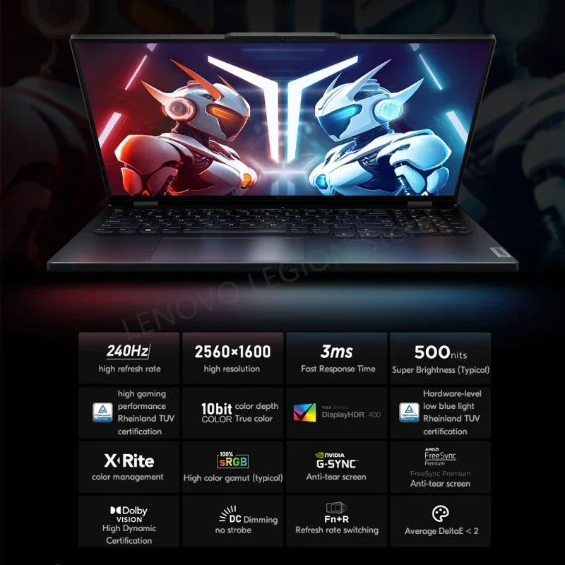 Lenovo Legion R9000P E-sports Gaming Laptop 16inch AMD R9 7945HX 1T/4T RTX4060 100%sRGB 500nits 2.5K 240Hz Game Notebook PC