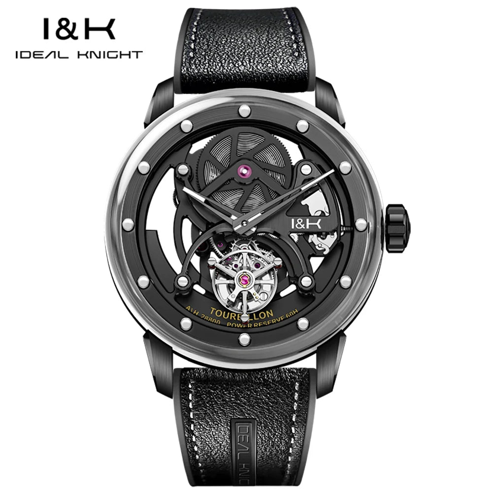IDEAL KNIGHT 6809 Real Tourbillon Watches for Men High-end Luxury Transparant Hollowed Fully Automatic Mechanical Wristwatch New