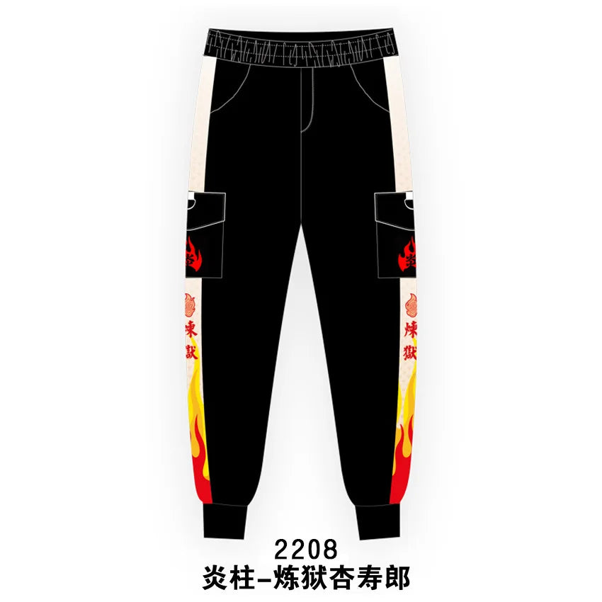 Anime COSPLAY Overalls Kamado Tanjirou Agatsuma Zenitsu Tomioka Giyuu Sweatpants Casual Cargo Pants Fashion Unisex