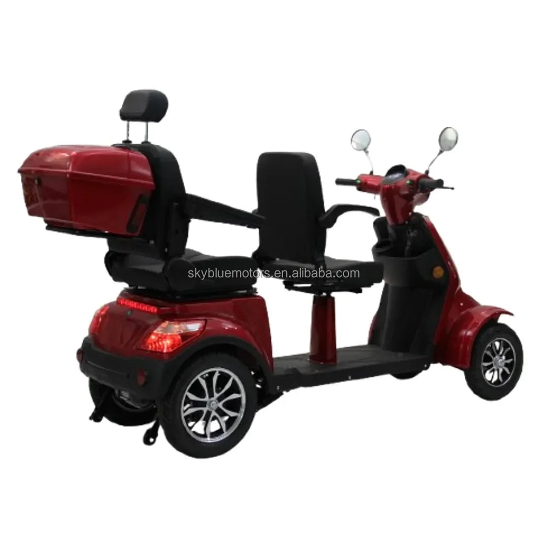 Factory Hot Selling New Design Two Seat Four-Wheeled Electric Mobility Scooter Travel Together with 60V20AH Lithium Battery for