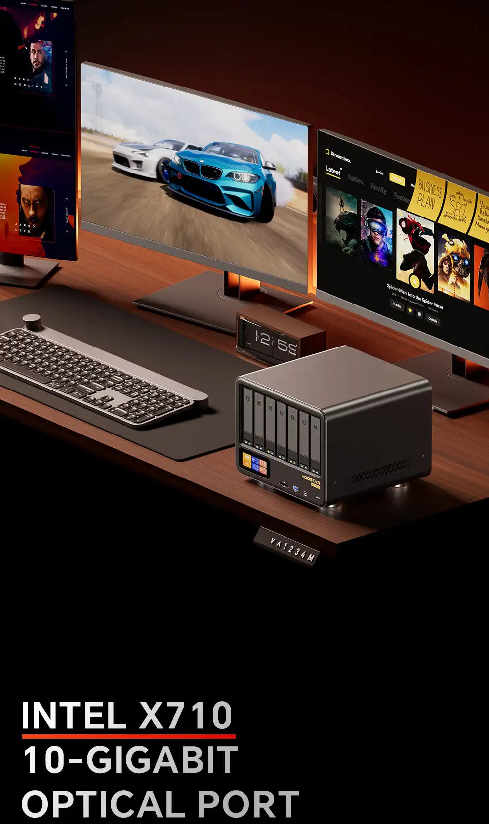 AOOSTAR High‑Performance NAS Mini PC AMD Ryzen 7 PRO 8845HS 11‑Bay HDD+M.2 SSD DDR5 ECC Dual 2.5G LAN USB4 OCuLink