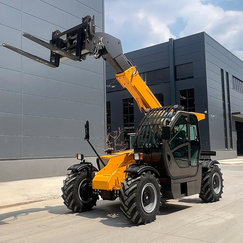 New Euro5 3.5 Ton Hydraulic Truck 4WD Diesel Telescopic Forklift Telehandler AC Cabin Rough Terrain Manipulador