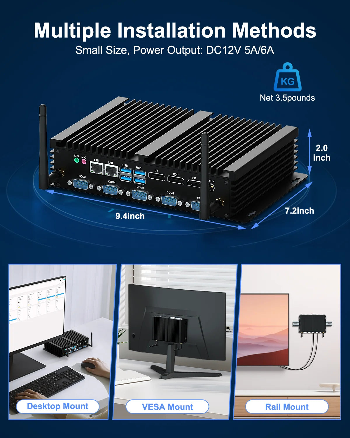 Hystou Industrial Mini Desktop PC i5 8250U i7 8550U Three Displays LPT Printing Port 8USB Tiny Computer Factory Lower Price