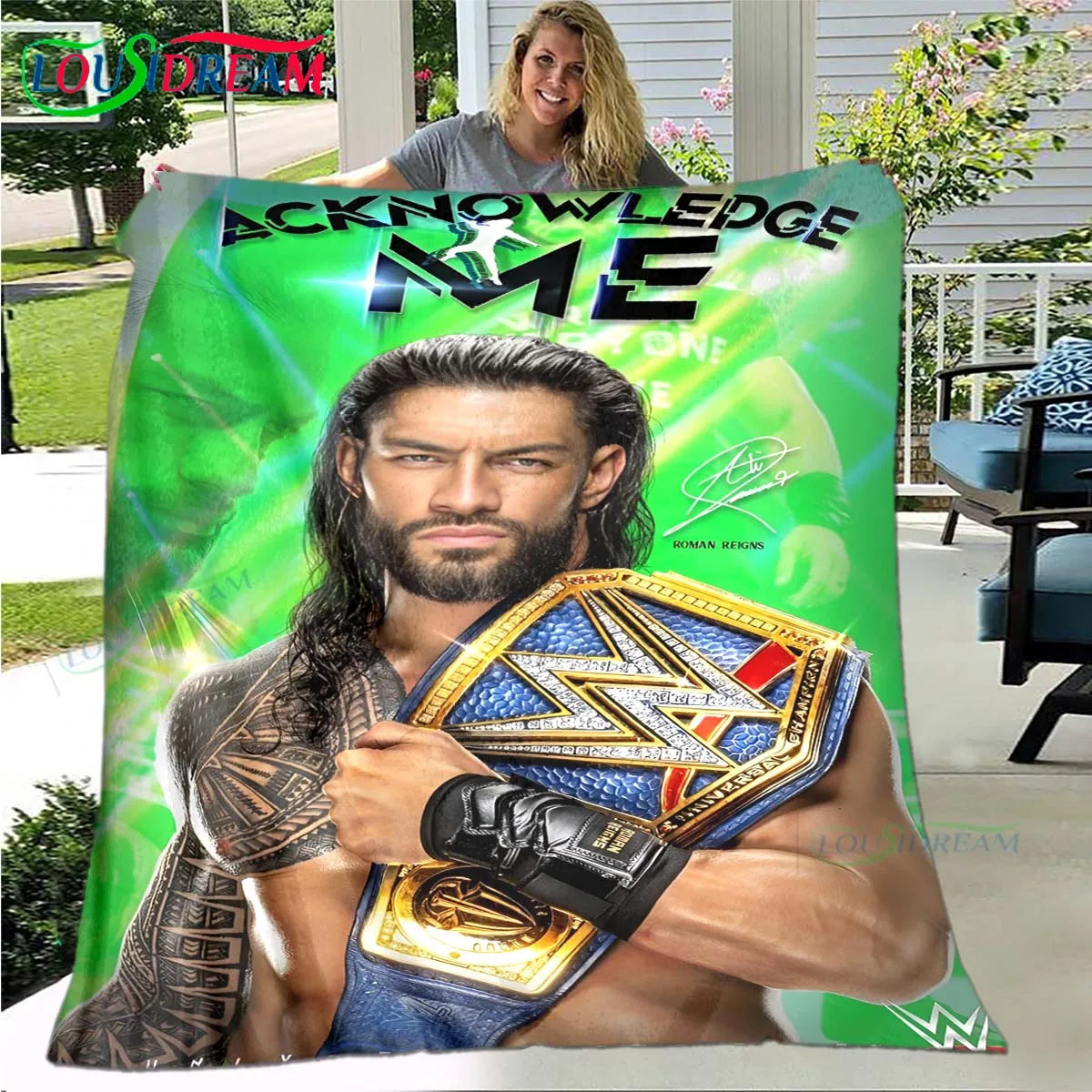 Fashion Wrestling Sport W-Wwe Print Blanket Flannel Thin Blanket Portable Home Travel Office Lunch Break Blanket Bath Towel Gift