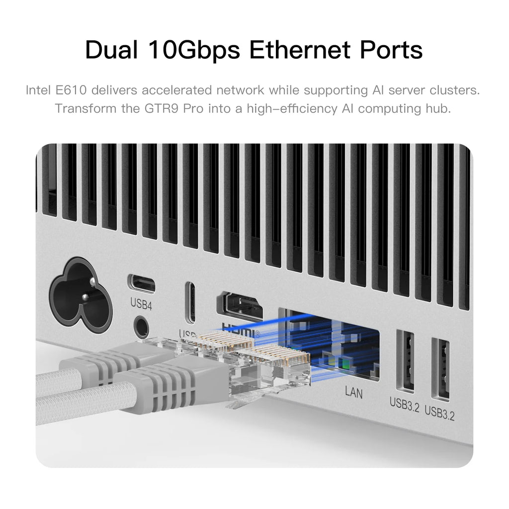 Beelink GTR9 Pro Mini PC Ryzen AI Max+ 395 16-Core 5.1GHz DDR5X 8000MHz WiFi 7 USB4 Windows 11 Pro AI Gaming Desktop