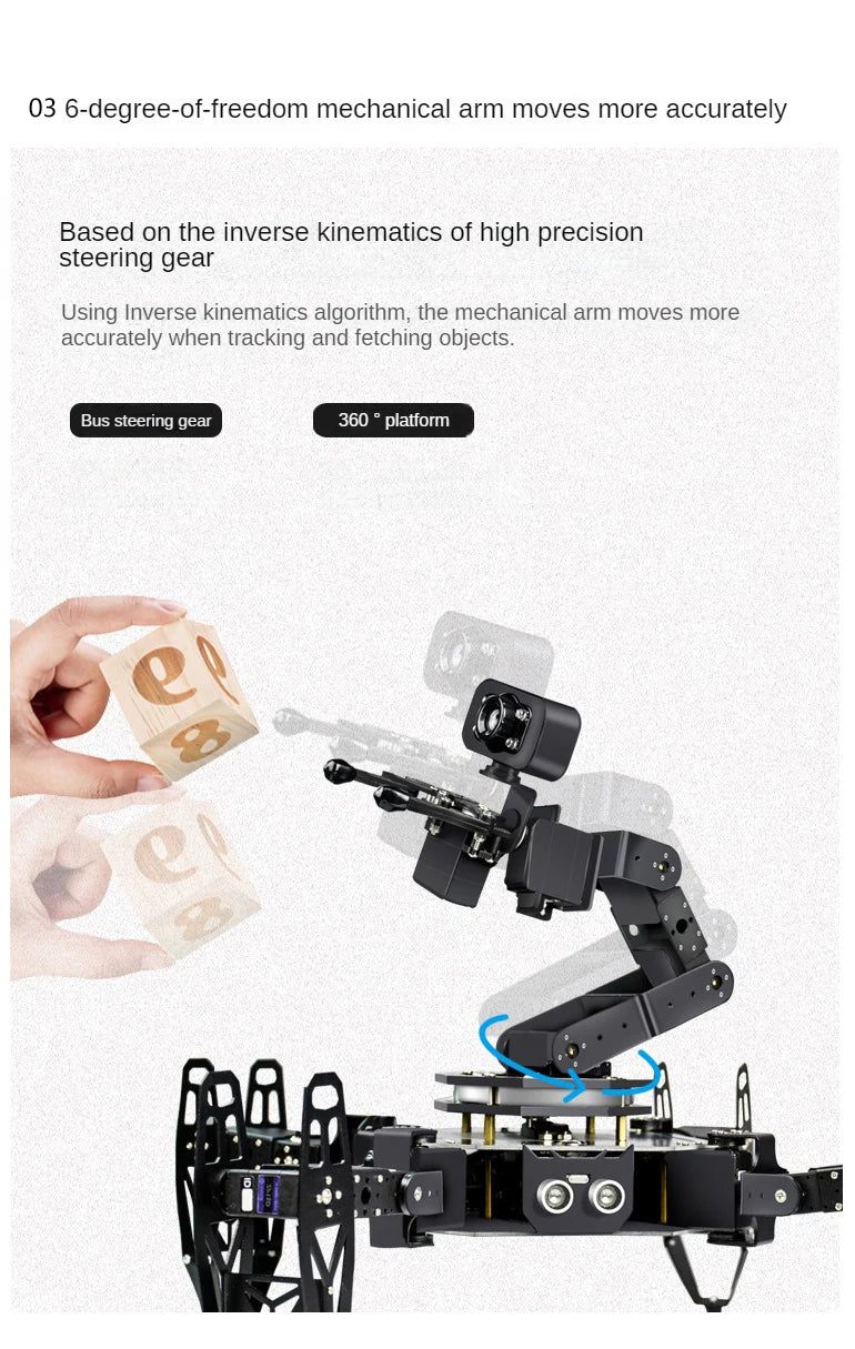 Multi Legged Transport Robot Quadruped Bionic Spider Ai Vision Intelligent Programming Learning Kit Sets Lithium