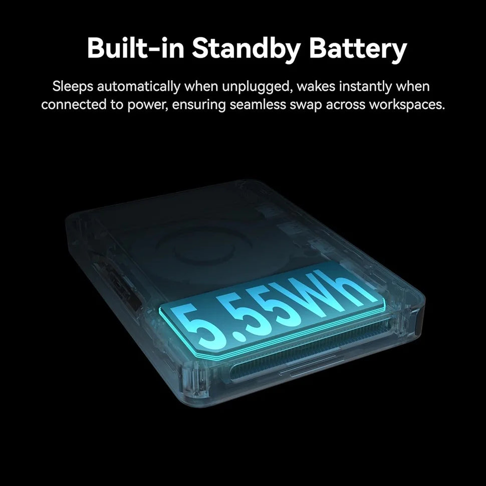 Khadas Mind 1 Mini PC, Intel Core i7-1360P 5.0GHz Micro Desktop Computer with 5.55Wh Standby Battery, 32GB+1TB WiFi 6E, BT5.3