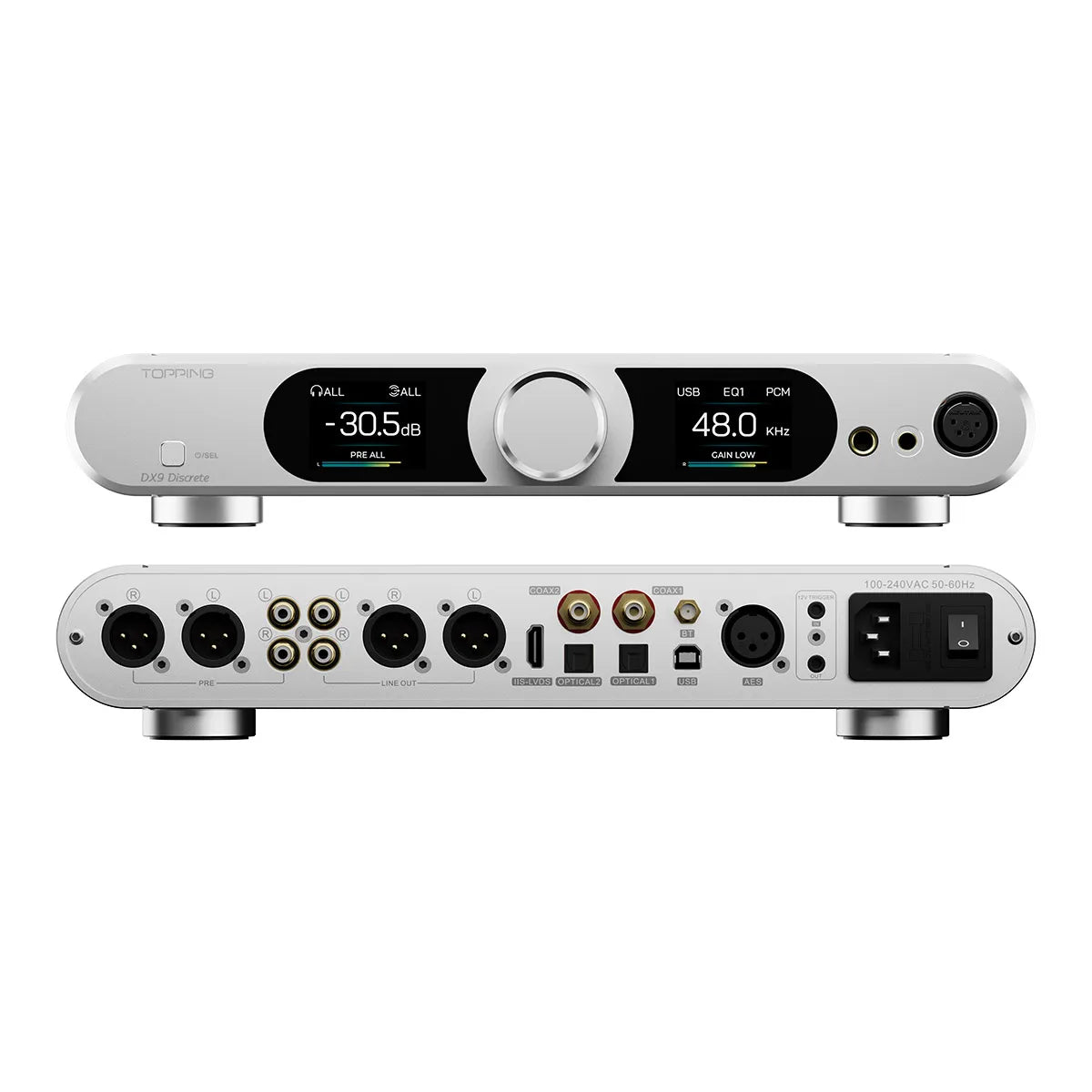 TOPPING DX9 Discrete Fully Balanced DAC & Headphone Amplifier Ten-Band PEQ XU-316 DSD512 768kHz/32bit Bluetooth LDAC