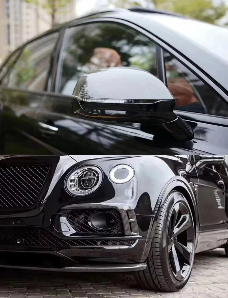 2016-2018 Carbon Fiber forBentley Bentayga V8 Upgrade W12 Style Body Kit Front Lip Rear Lip Spoiler Side Exhaust Pipe Kit