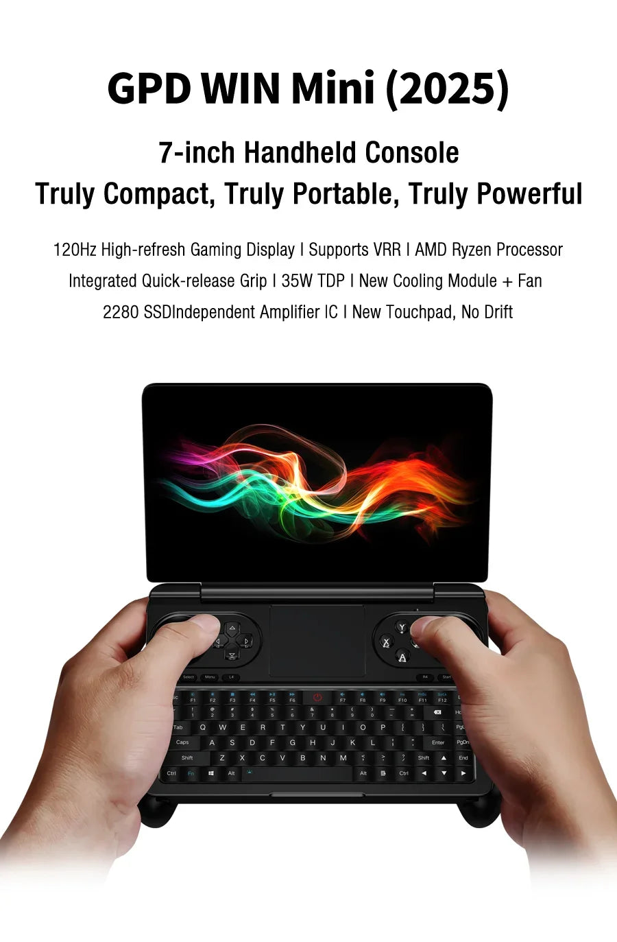 2026 New Arrival GPD WIN Mini AMD AI 9 HX 370 32GB RAM 2TB PCIE4.0 7 Inch Pocket Handheld Game Console Laptop