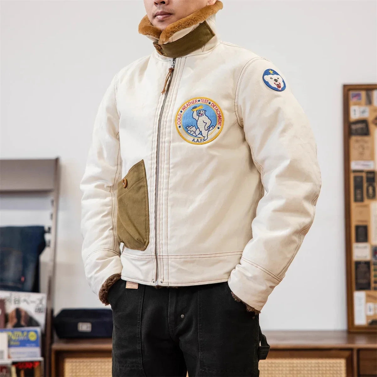 Red Tornado S-3 Winter Flying Jacket Vintage Fashion Men's Bomber Jacket Amekaji