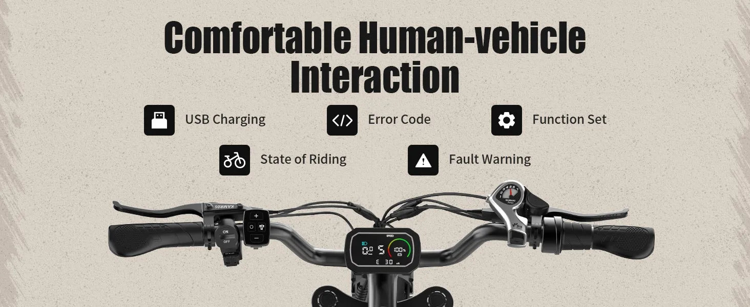 2000W Electric Bike 24" Fat Tire E-bike 32MPH 52V 25Ah Ebike for Adults