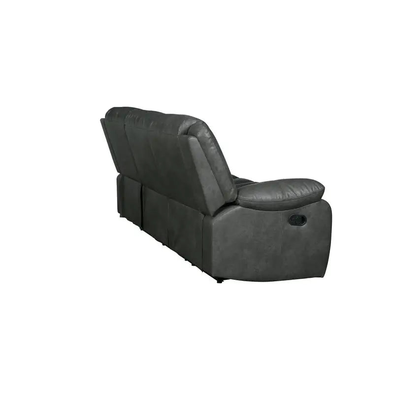Transitional Leather Air Reclining Sofa Set for Living Room Comfort