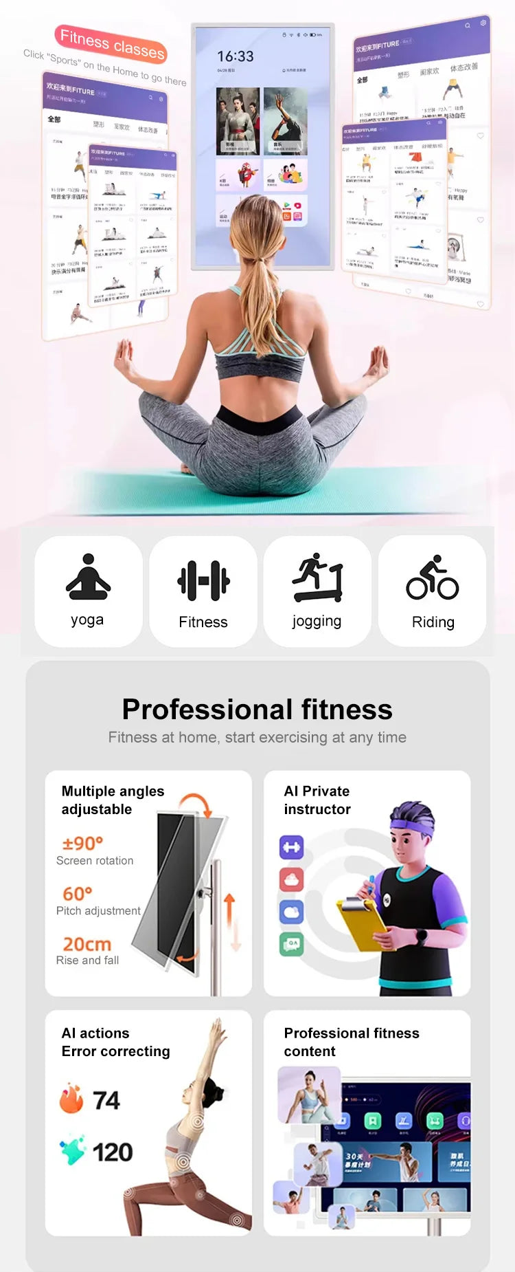 Smart Tv 32inch Mobile Monitor Portable Tv With Stand Bathroom Wireless Rechargeable Rotate Big Screen Tv Interactive Television